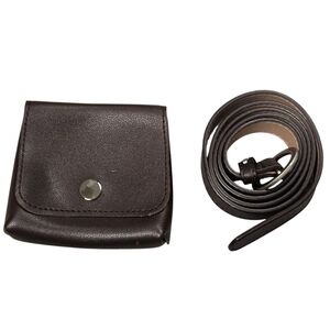 Mini Brown Faux Leather Belt Bag with Adjustable Strap